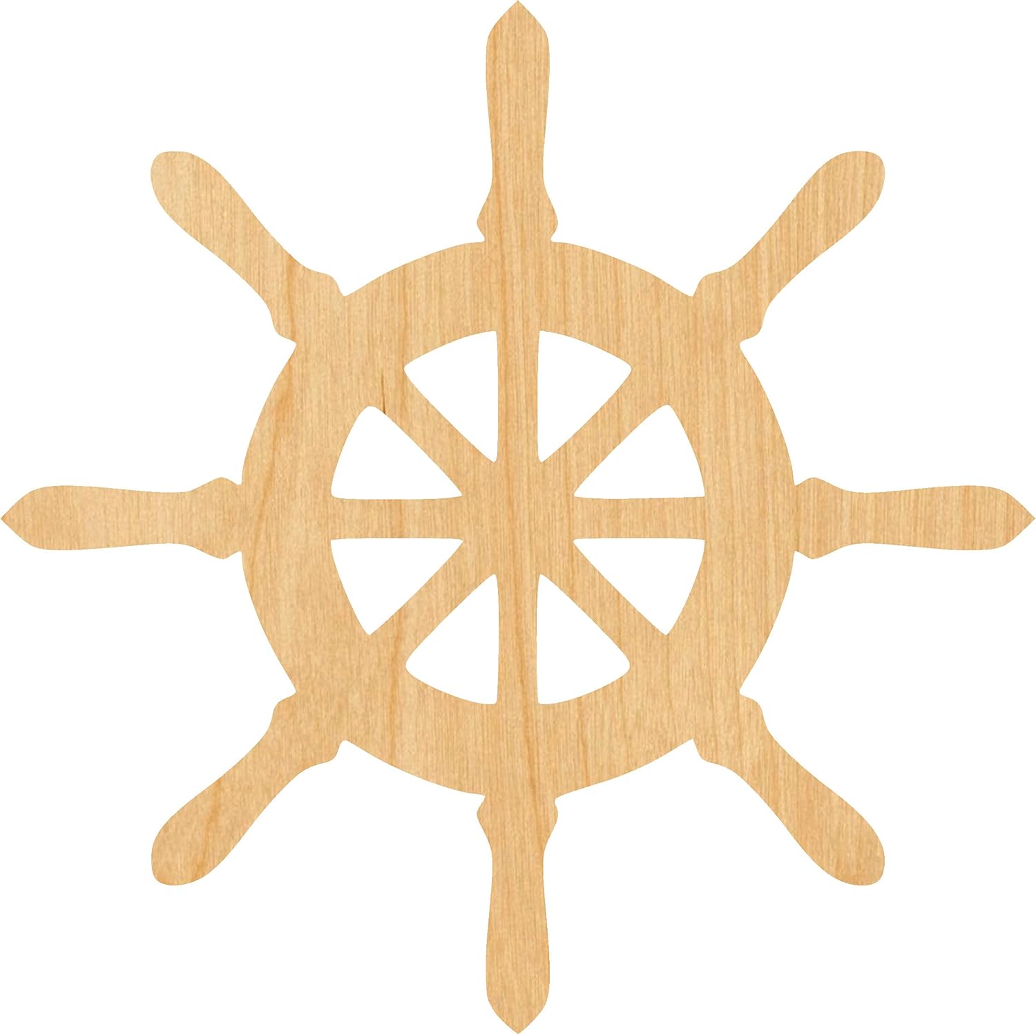 Mixed Media - Ship Wheel 2 Laser Cut Out Wood Shape Craft Supply - 4 Inch