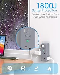 Surge Protector Outlet Extender with Rotating