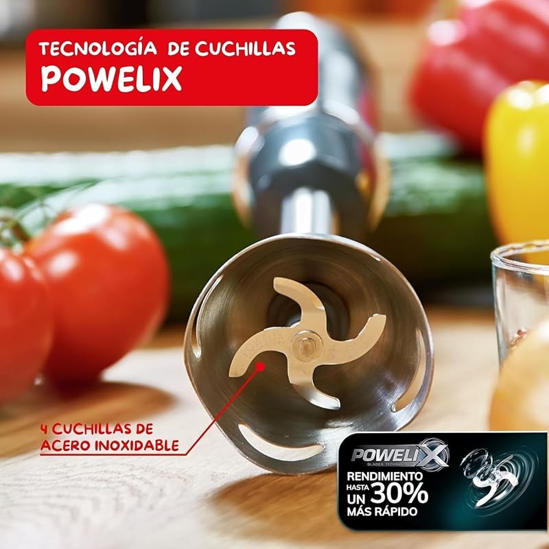 QuickChef, Batidora Mano 1000W 10 Velocidades Turbo Picadora