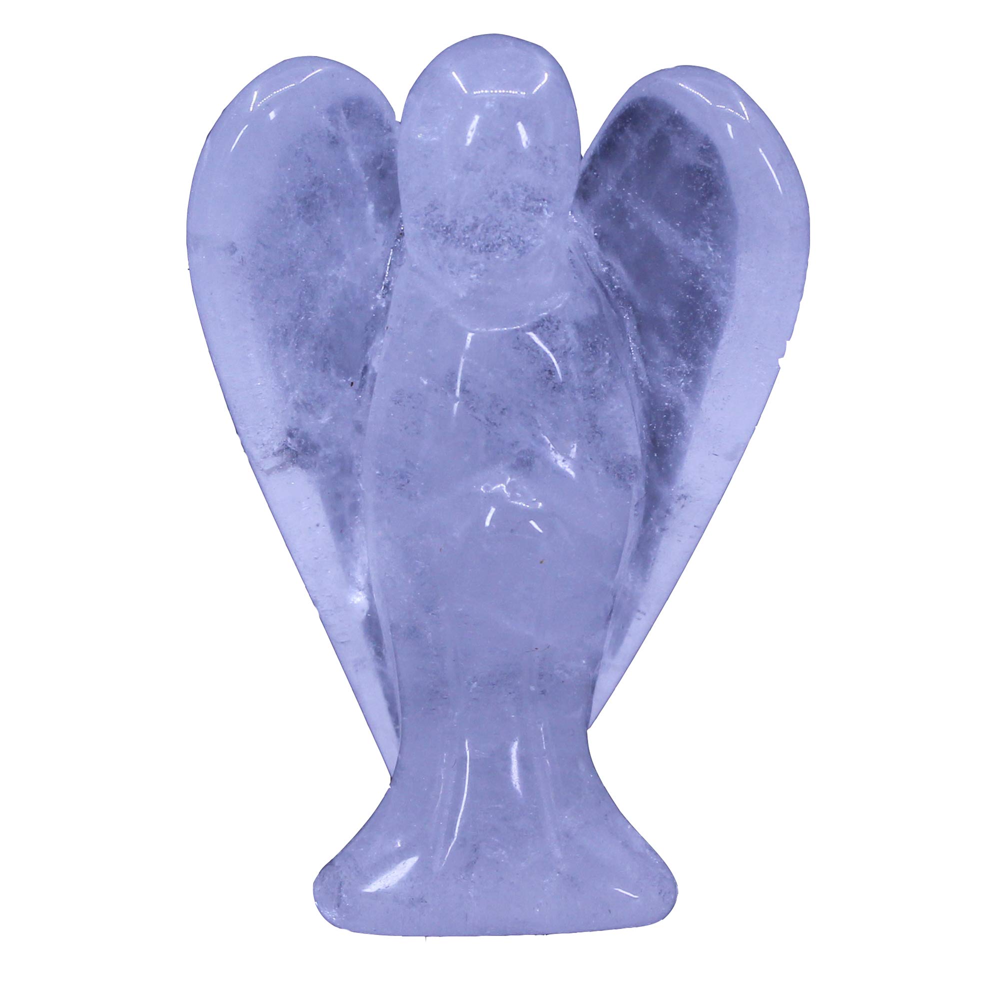 CHENYUE Natural White Crystal Gemstone Peace Angel Pocket Guardian Healing Statue 2 Inch