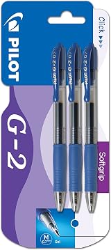 Pilot G207 Retractable Gel Rollerball 0.7 mm Blue Pack of 3