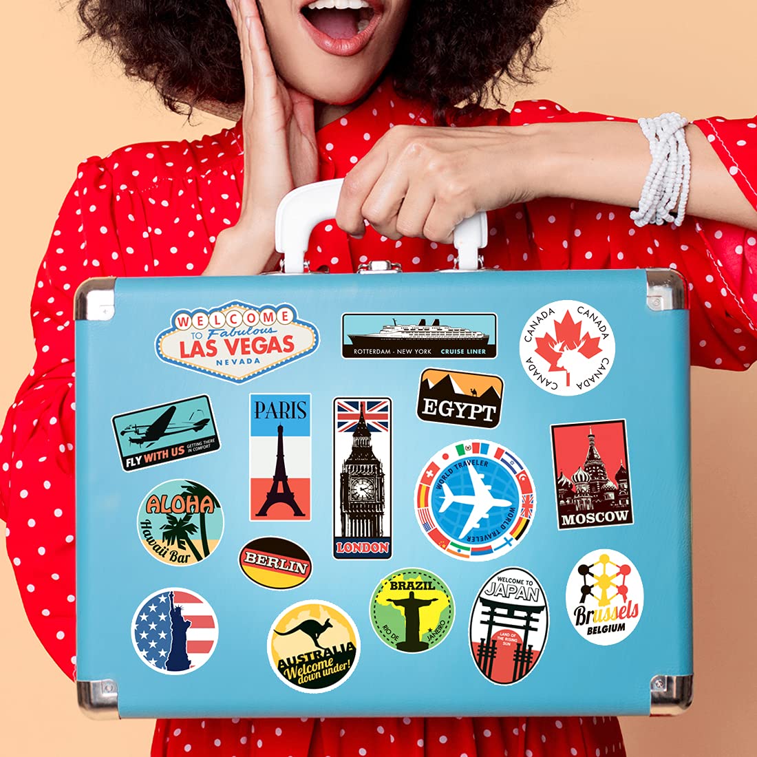 Luggage Stickers Laptop Vintage Travel Decals Travel Bag Suitcase