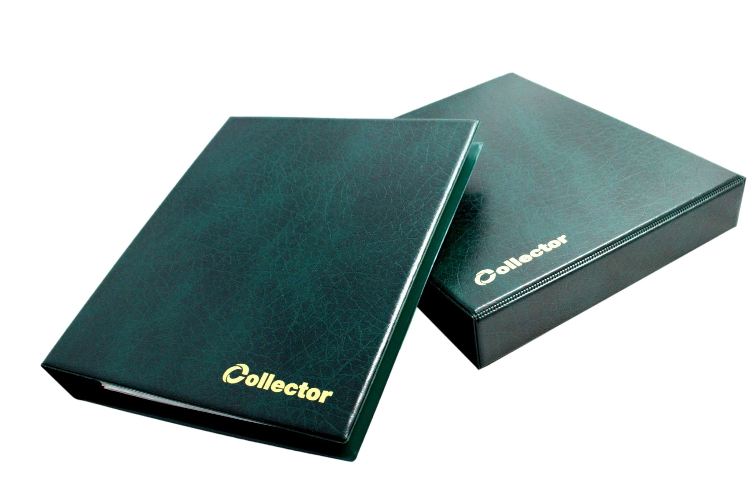 COLLECTOR - Banknote Album in Case Folder Book Notes Banknotes with 15 Pages and 15 Dividers - Very Big Capacity (Green)