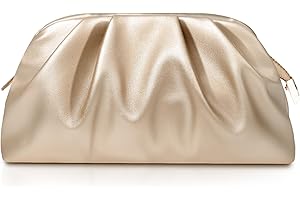 lovyoCoCo Clutch Purse for Women Soft Pleated PU Wedding Clutch, Elegant Evening Bag for Galas, Proms,Cocktail Parties