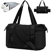 MAXTOP Women's Gym Yoga Duffle Bag with Shoe Pouch,Multi-Purpose Overnight Travel Bag for Gym,Work, Dance, Sports