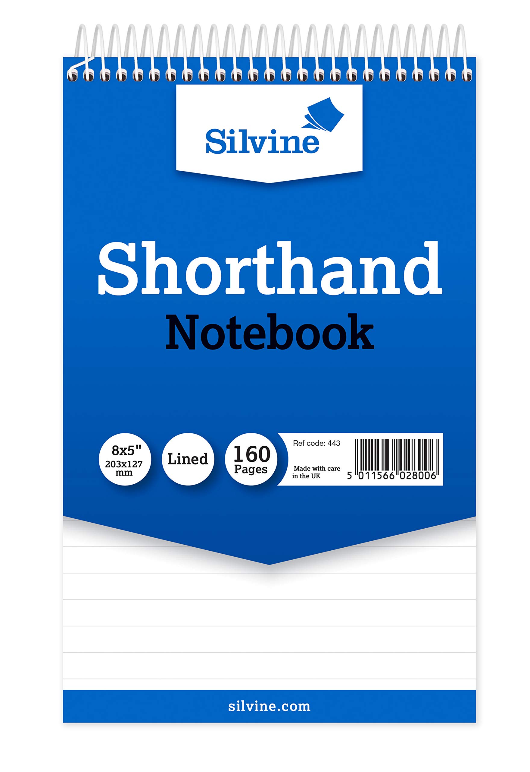 Silvine Spiral Office Reporters Notebook, 160 pages 80 sheets 127x203mm [Pack 10]