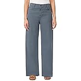 kensie Jeans for Women 100% Cotton Twill High-Rise Elastic Back Waist Cargo Baggy Wide Leg Pants, Size 2-14