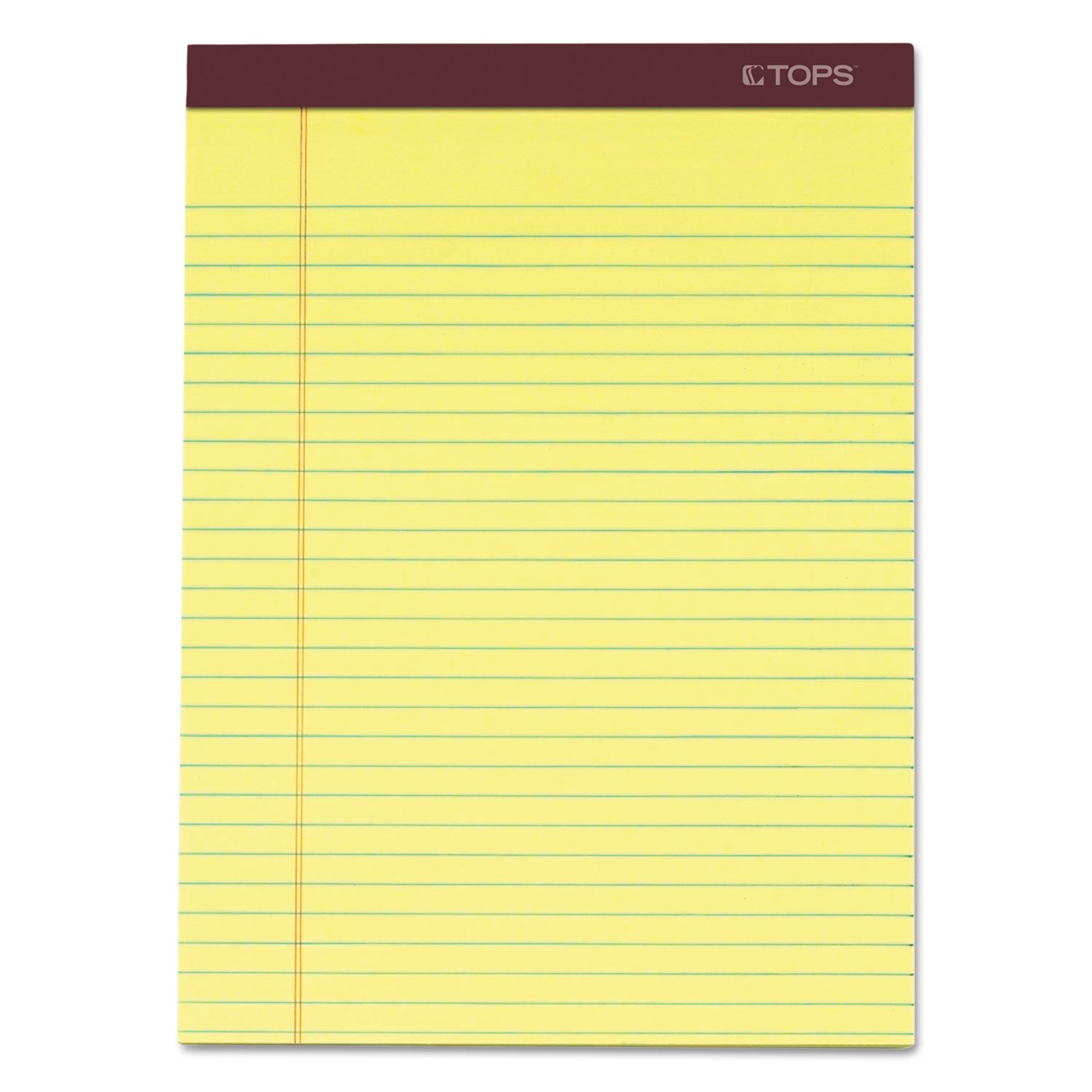 TOPS 63950 Docket Ruled Perforated Pads, 8 1/2 x 11 3/4, Canary, 50 Sheets (Pack of 12)