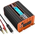 500 Watt Pure Sine Wave Power Inverter 12V DC to 110V 120V Converter for Home, RV and Off-Grid Solar Systems with Type-C Port, 2 AC Outlets, 2 USB Ports, LCD Display