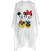 Disney Youth Mickey Minnie Sitting Family Rain Poncho Raincoat Keep Dry Clear