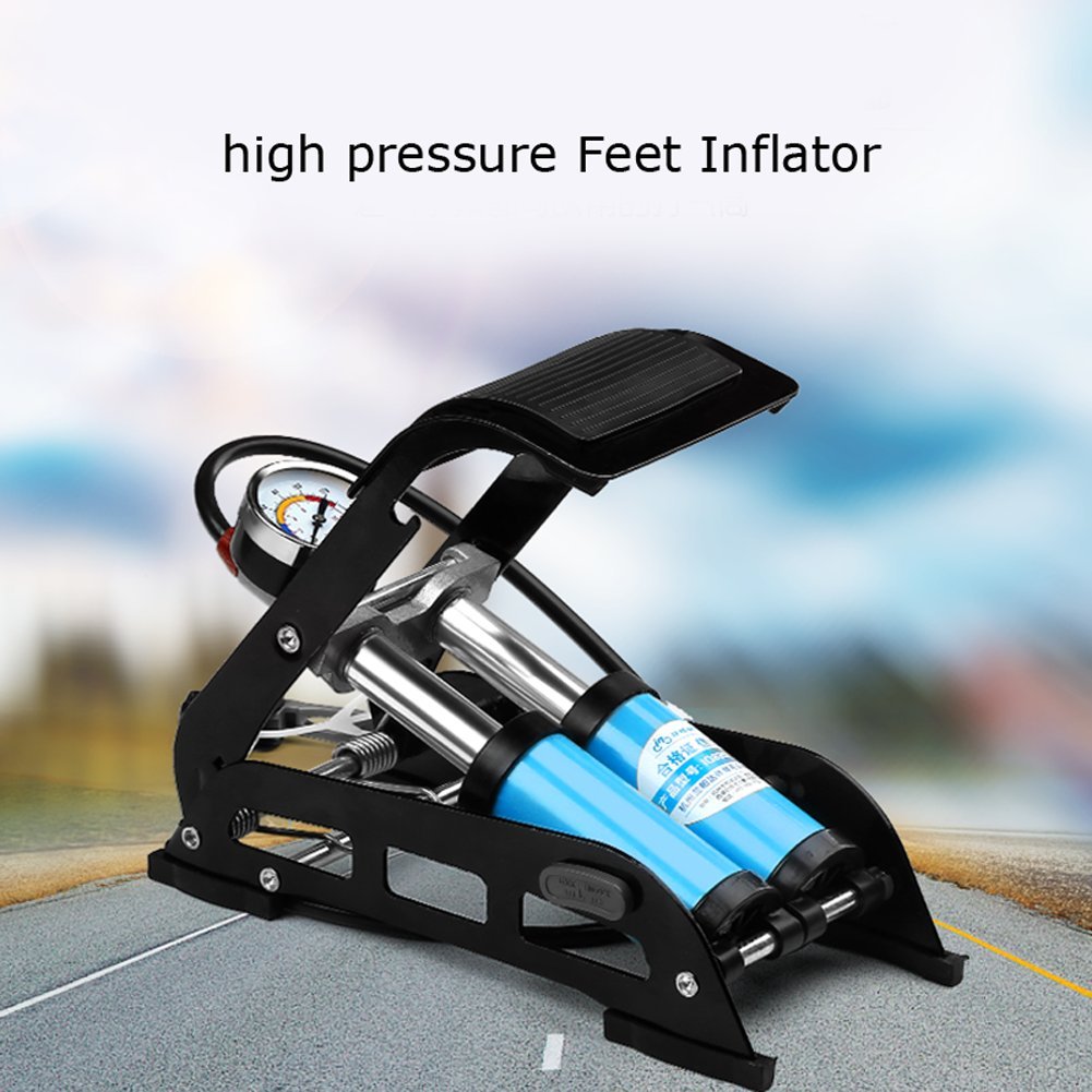 BAIXI Bike Pump Foot, Portable Floor Pump with Accurate Pressure Gauge, Foot Air Pump Inflator