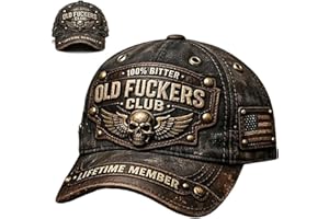 Old Fuckers Club Vintage Baseball Cap, New Old Fuckers Club Hat, 100% Bitter Adjustable Funny Vintage Distressed Hat Unisex