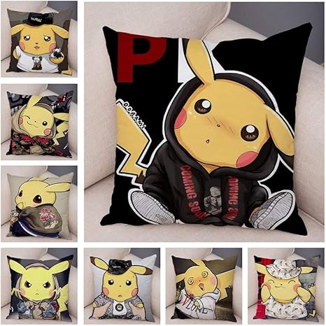 Amazon Co Jp Ffrb 古典的なゲームポケモンピカチュウクッションカバーインテリアファッションの漫画の枕カバー 枕用のソファカーホームぬいぐるみ抱き枕カバー45x45cm Color 02 Size 450mm 450mm Home Kitchen