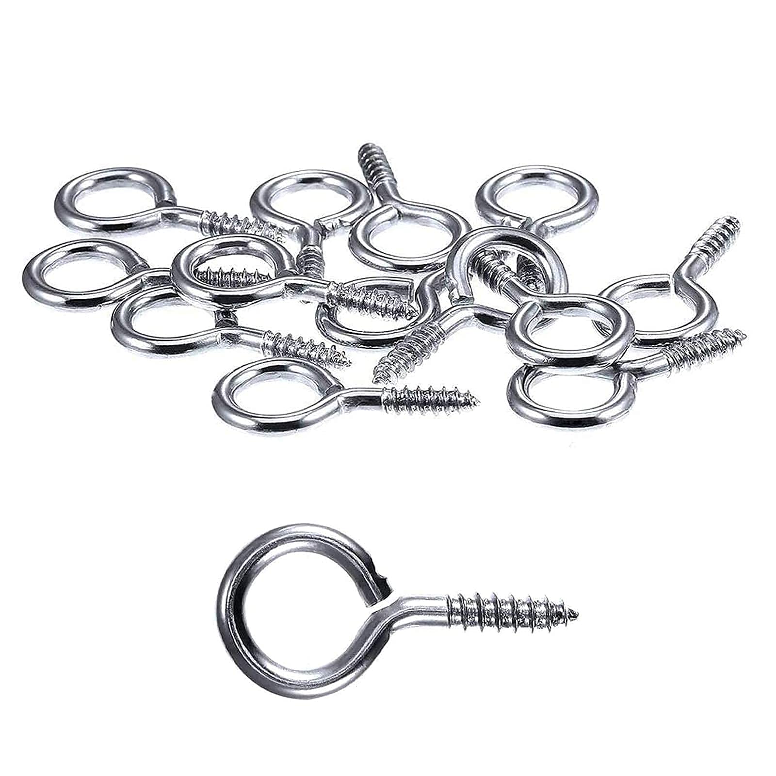 LuLyL Pack of 100 Screw-In Vine Eye Mini Eye Pins Hooks 2.5X10X26mm