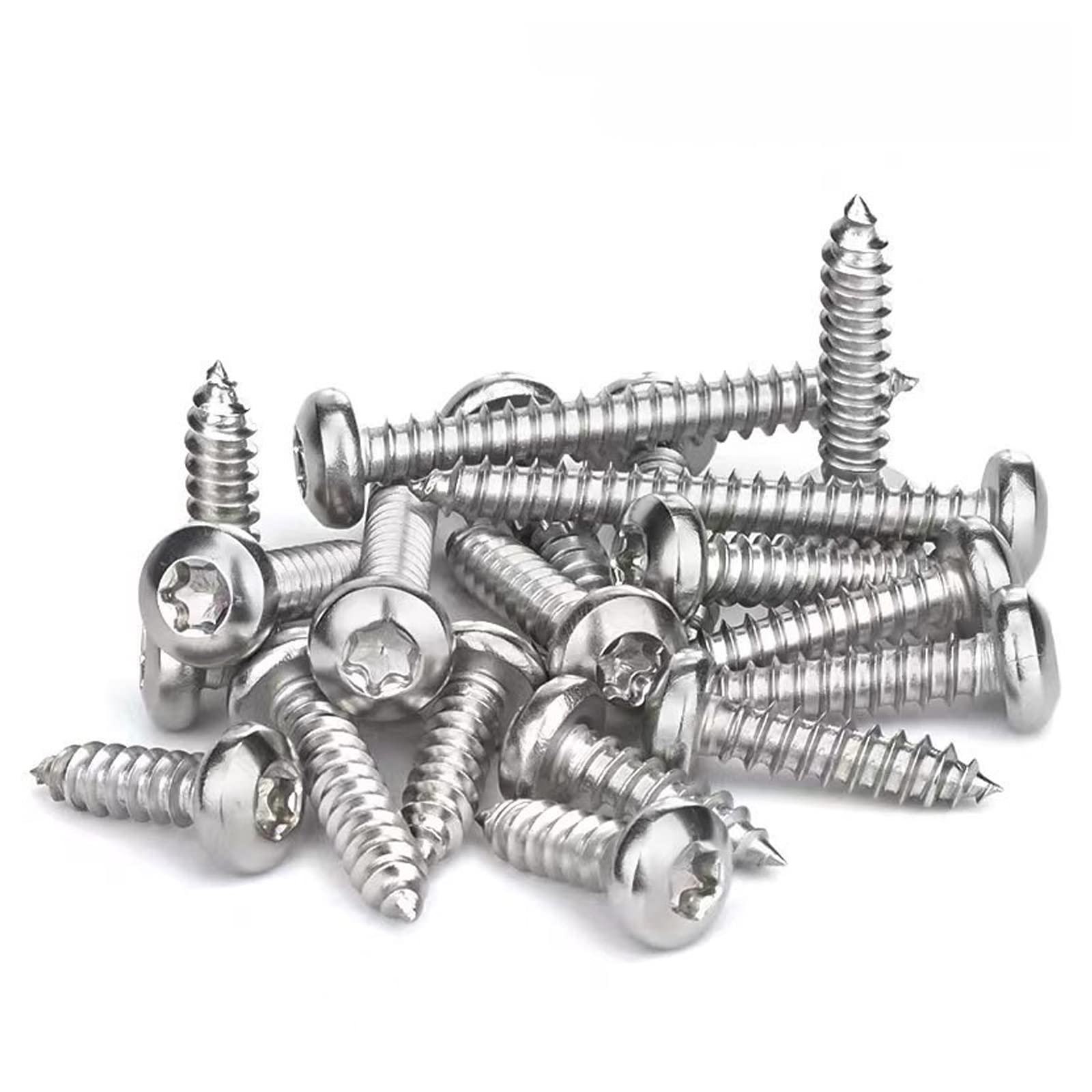 50 Pcs Self Tapping Screws, M3 x 18mm Multi Purpose Screws, 304 Stainless Steel, Torx Pan Head Screws for Wood, Drywall and Furniture