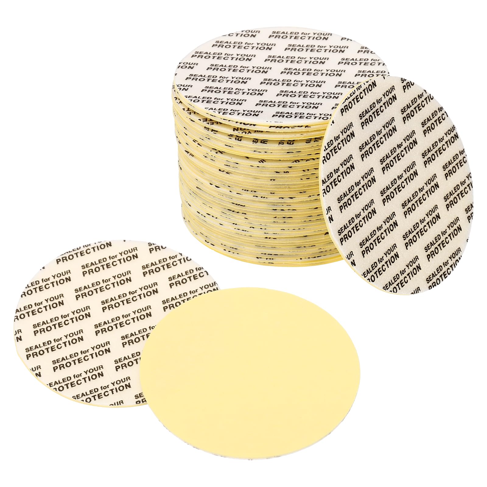 Photo 1 of PATIKIL 51mm/2inch Pressure Sensitive Seal, 400 Pack Adhesive PS Foam Lid Cap Liners Resistant Tamper with Dustproof Paper Back for Plastic Glass Jar Bottle Cap Seals