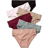XI LIU 6 Pack Bikini Underwear for Women Stretch Breathable High Waist Women's Bikini Panties