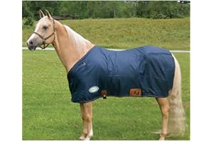 Country Pride 420D Nylon Closed Front Stable Sheet, Adjustable Belly Surcingle & Hind Leg Straps, Hip Darts for Better Fit, Breathable Indoor Horse Blanket, Stall & Trailer Use (Navy Blue, 78 in)