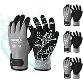 DULFINE 100% Waterproof Winter Work Gloves for Men and Women,Foam Latex Coated and Thermal Insulated Gloves for Cold Weather