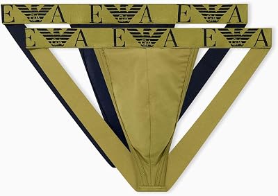 Men's Bold Monogram 2-Pack Thong Blue L