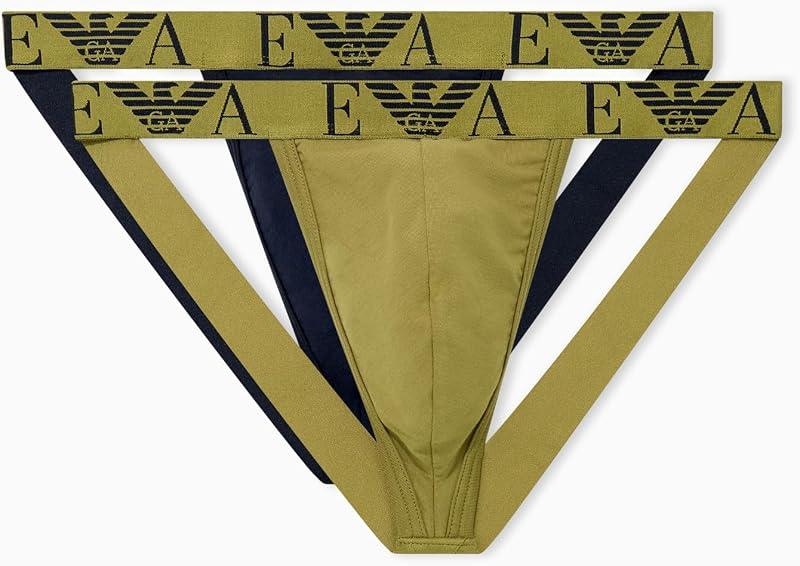 Men's Bold Monogram 2-Pack Thong Blue L