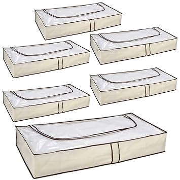 Loose und Germershausen GbR 1-6 Stück Unterbettkommode Unterbett Kommode mit Reißverschluß Aufbewahrung (6)