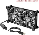 ELUTENG 140mm USB Fan 2 in 1 Double Row 5V 3 Speed PS5 PS4 Laptop TV Box Router view 8