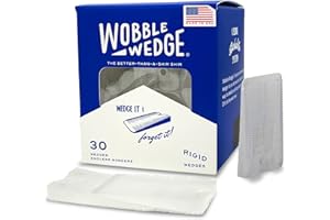 Wobble Wedges Rigid Plastic Shims, 30 Pack - Made in USA - Multi-Purpose Shim Wedges for Home Improvement & Work - Plastic Wedge Furniture Levelers, Table & Toilet Shims, Leveling Feet - Translucent