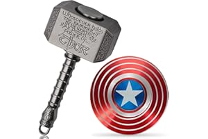 GAMTEC Mjolnir Fidget Spinner Toy Metal Gift for Kids Adults, Cool Hammer Finger Hand Spinner, 2 in 1 Transformable Fidget Spinner, Fidget Keychain Infinty Cube Cool Gadget Stuff Desk Toy (2 Pack)