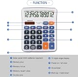 OSALO OS-6M Calculator 12 Digit Large Display Solar Desktop Office view 4
