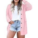 Eytino Womens Plus Size Cardigans Casual Long Sleeve Waffle Knit Front Button Tops(1X-5X)