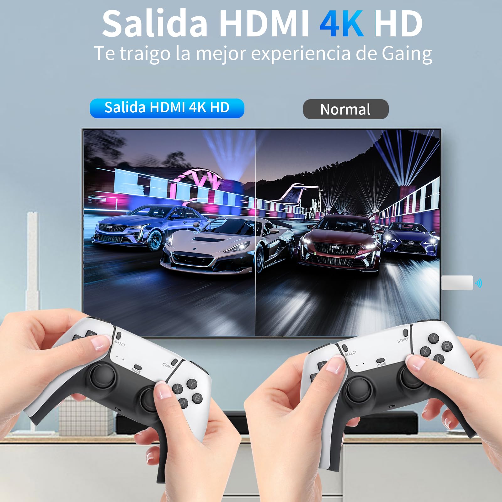 Upgraded Retro Gaming Console, Wireless Retro Game Stick, Built-in 20,000+ Games 64GB 4K Hdmi Output, Plug & Play Video Game Stick for TV