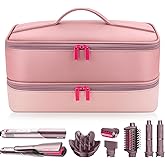 Adworte Travel Hair Dryer Case for Shark FlexFusion, Portable Hair Tools Bag, Double-Layer Storage Carrying Case for Shark FlexStyle Blow Dryer, FlexFusion & Fusion Air Straightener Attachments Holder