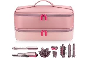 Adworte Travel Hair Dryer Case for Shark FlexFusion, Portable Hair Tools Bag, Double-Layer Storage Carrying Case for Shark FlexStyle Blow Dryer, FlexFusion & Fusion Air Straightener Attachments Holder