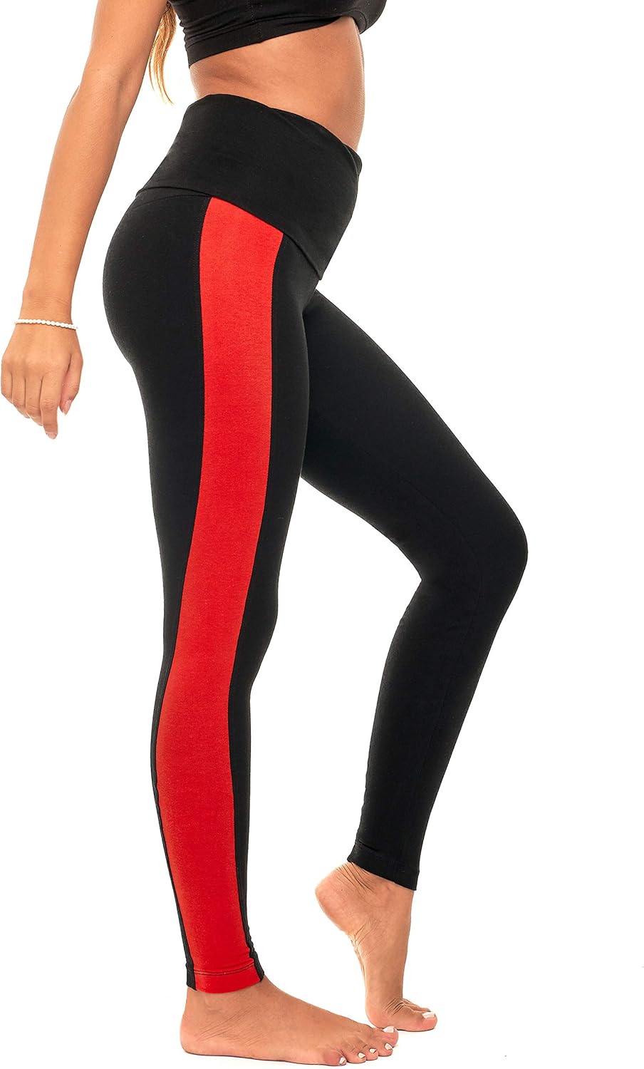 yoga pants fold over waistband