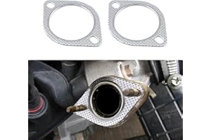 QZTYTY 2PCS Car Exhaust Gasket, High Temp Exhaust Gasket, Ultra Seal 2-Bolt 2.5-Inch Exhaust Flange Gasket Standard Exhaust Gasket, Car Accessories Exhaust Gasket Set Used for Exhaust Turbo (2.5inch)