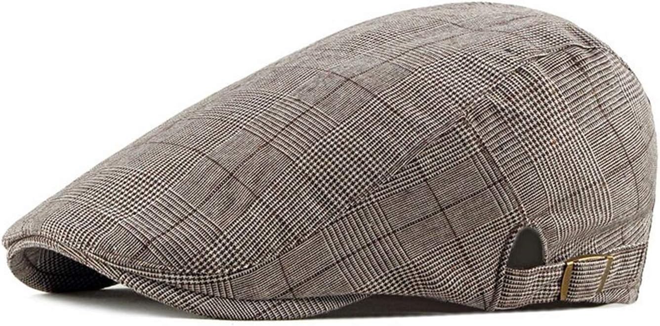 Men’ s Gatsby Cap Plaid Irish Newsboy Flat Vintage Beret Ivy Cabbie Driving Hats