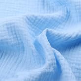 LaSilk Double Gauze Cotton Fabric by the Yard - 100% Cotton Muslin Fabric for DIY Craft &amp; Sewing Material Like Dress, Towel, Bedding Sets, Cheesecloth, Boho Table Runner Fabric (Blue, 1 Yard)