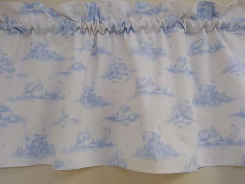 Amazon Com Blue Winnie The Pooh Valance Curtain Window Treatment
