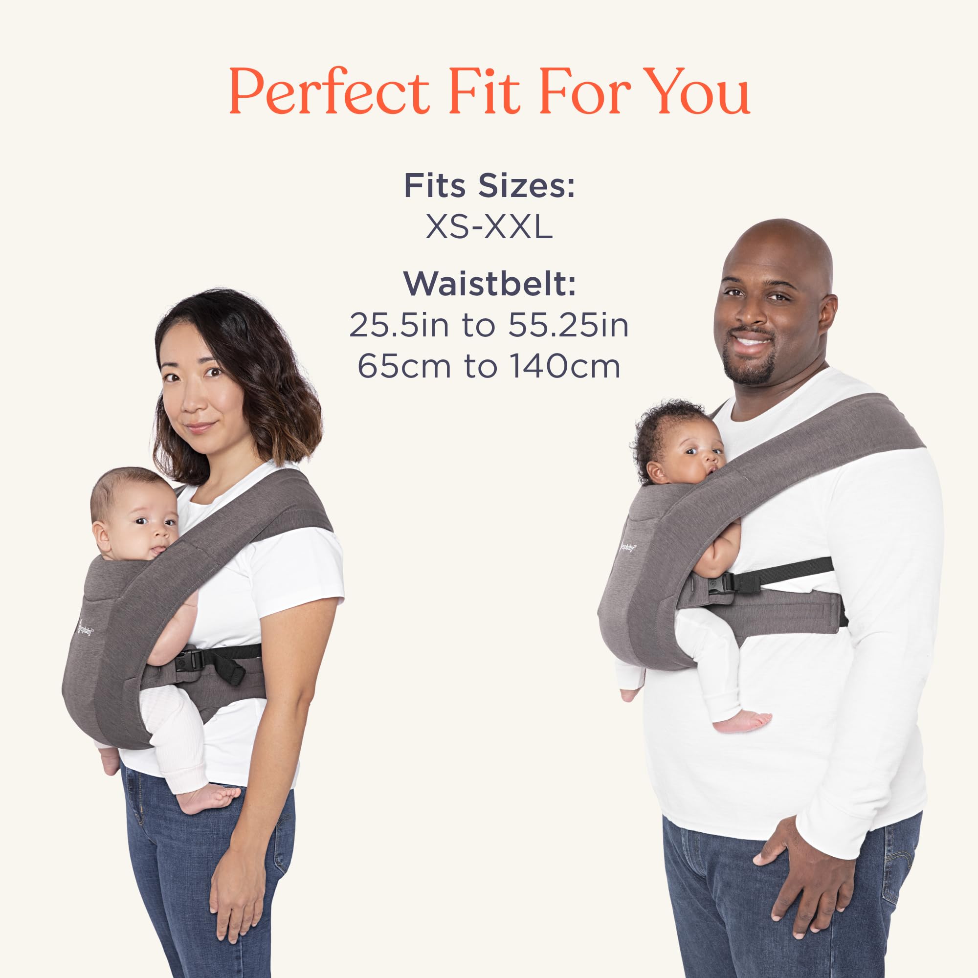 Ergobaby Embrace Baby Carrier Newborn to Toddler - Breathable Baby Carriers for Summer - Cozy Essentials (7-25 Pounds), Ponte Knit, Pure Black