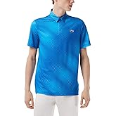 Lacoste Men's Regular Fit UV Protect All-Over Print Golf Polo Shirt, Kingdom/Fiji, X-Large
