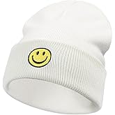 SONMONY Smile Face Beanie Hats for Women Mens Winter Knit Beanies Soft Cuffed Warm Smile Stretchy Beanies Hat
