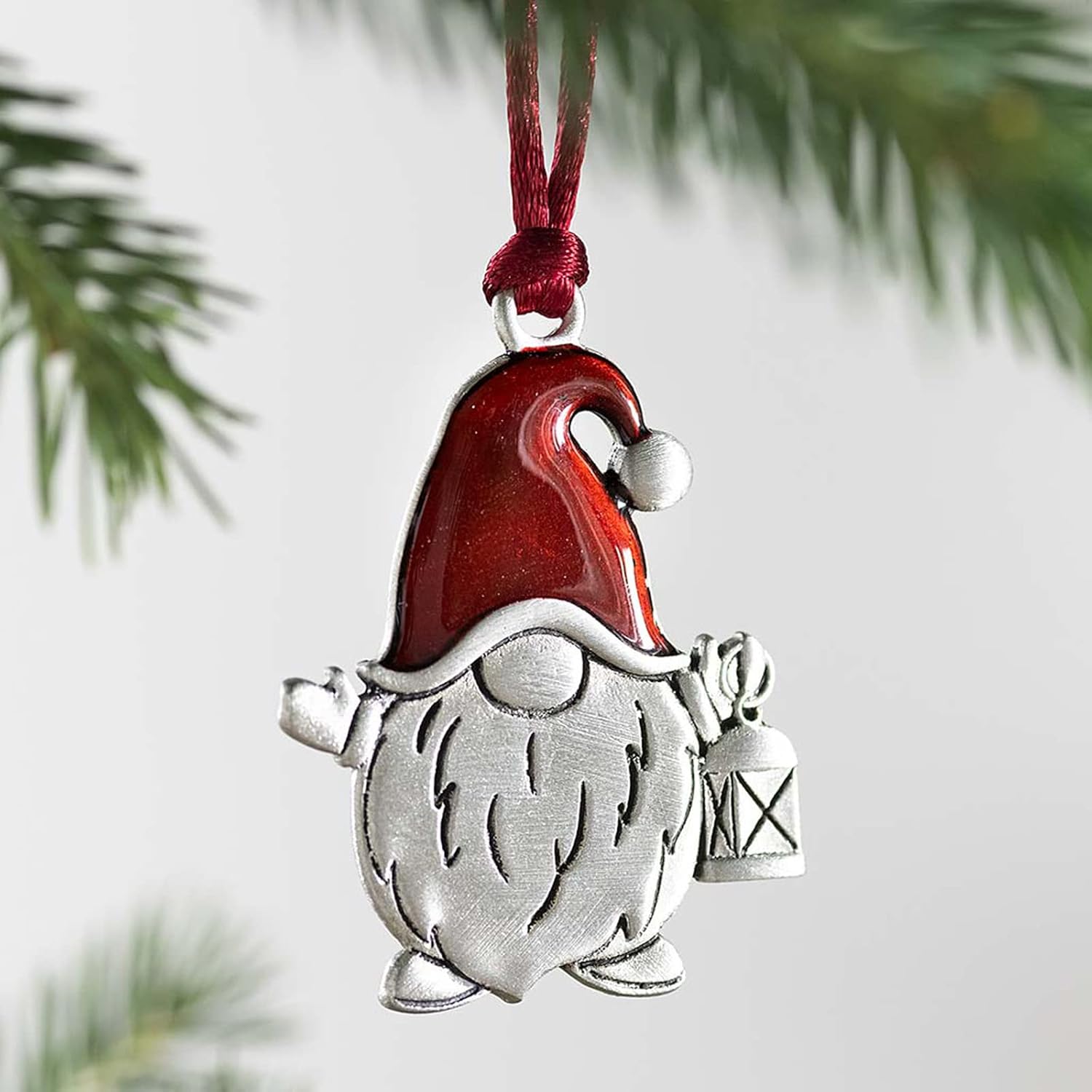 Ornaments - 2023 Solid Pewter Christmas Tree Ornament DIY Craft Hanging Decoration for Home Party Decorations (Santa GNOME)