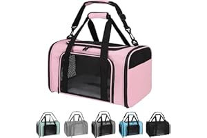 Yipincover Cat Carriers Soft-Sided,Pet Carrier for Small Cats Dogs Puppies up to 1-15 LBS,TSA Airline Approved, (Medium,Pink)