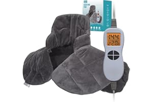 Ruqiji 19" x 24" Weighted Neck&Shoulder Heating Pad, 2.5lbs with 12 Temperature Settings&Countdown timer,Pain Relief for Neck/Shoulders/Menstrual Pain, Christmas Gifts for Women Men Mom Dad(Dark Gray)