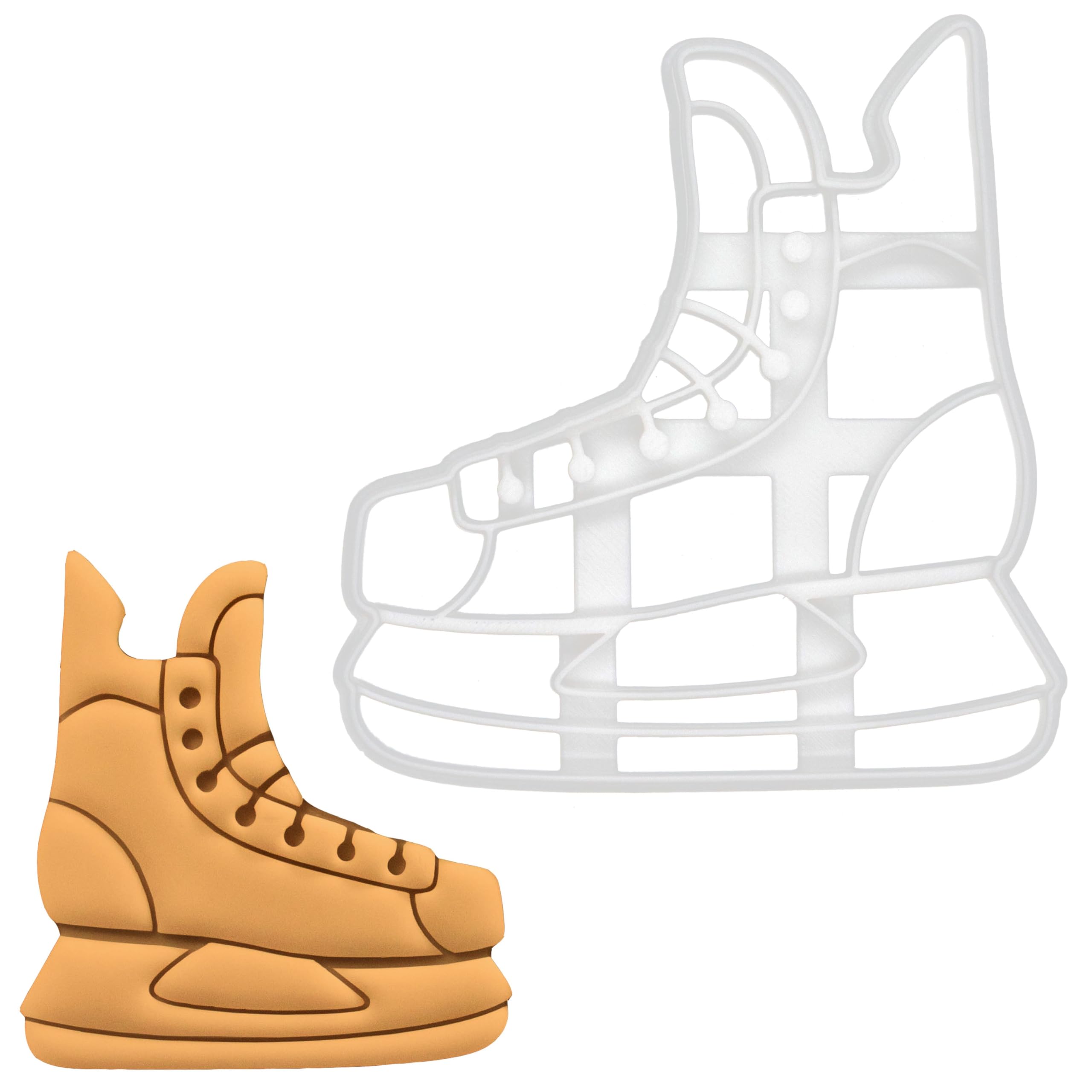 BAKERLOGY Hockey Skate Cookie Cutter - Detailed Biscuit Cutter Design for Baking and Crafts, Ideal on Fondant, Dough, Clay