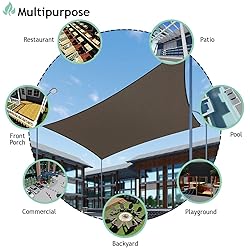 SunnyRoyal 18'x20' Sun Shade Sail Super A Ring Wire