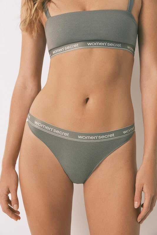 Braga Clásica Algodón Brief, Medium Kaki, L Women's
