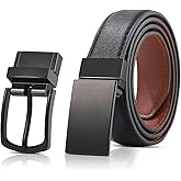 AWAYTR Kids Boys Reversible Belt for Dress Pants with Two Rotative Buckles