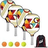 DUJORM Pickleball Set with 4 Premium Wood Paddles, Cushion Comfort Grip, 4 Pickleball Balls & Carry Bag, USAPA Approved Pickle Ball Paddle Set for Men Women